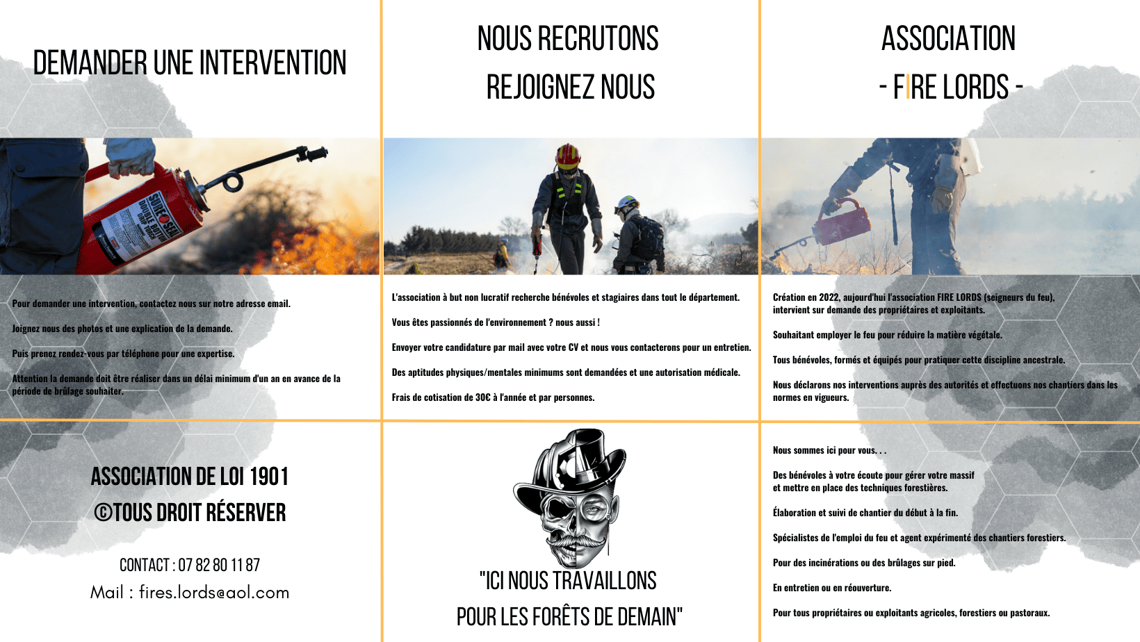 Cartel de présentation de l'Association FIRE LORDS !