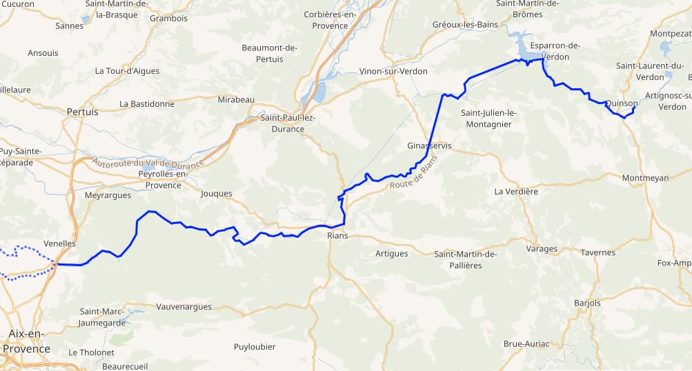 Branche mère du Canal du Verdon dans le secteur de Jouques.