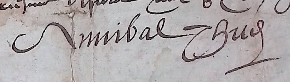 Signature d'Annibal Thus sur un document d'archives  ©Domaine Saint-Antonin